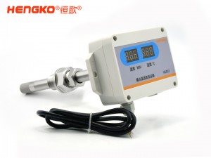 4-20mA 不锈钢15螺纹探头 带显-HG803-4W4P-09管道式工业型温湿度计